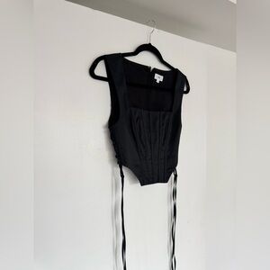 LPA Revolve Black Corset Top with Exposed Tie Sides